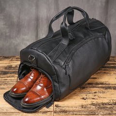 Lychee Pattern Genuine Leather Travel Bag