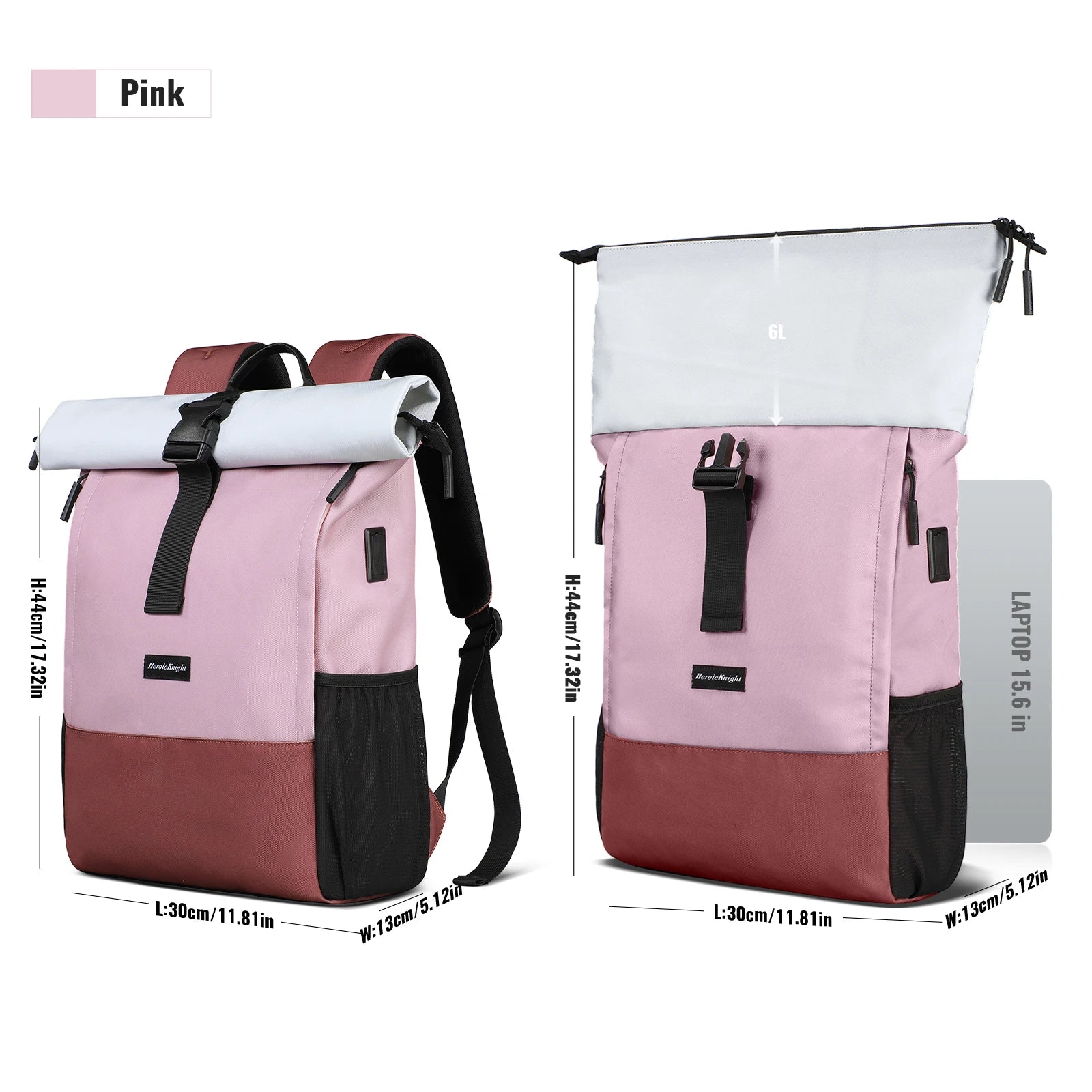 Large Capacity Waterproof Travel Backpack 15.6" with USB Charge Port