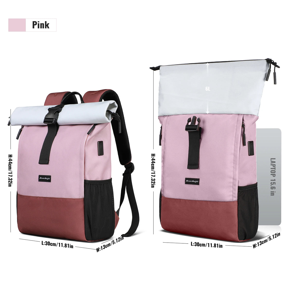 Large Capacity Waterproof Travel Backpack 15.6" with USB Charge Port