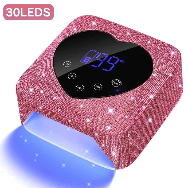 72W Professional Cordless UV/LED Nail Station – High Capacity Rechargeable Dryer with Smart HD Display