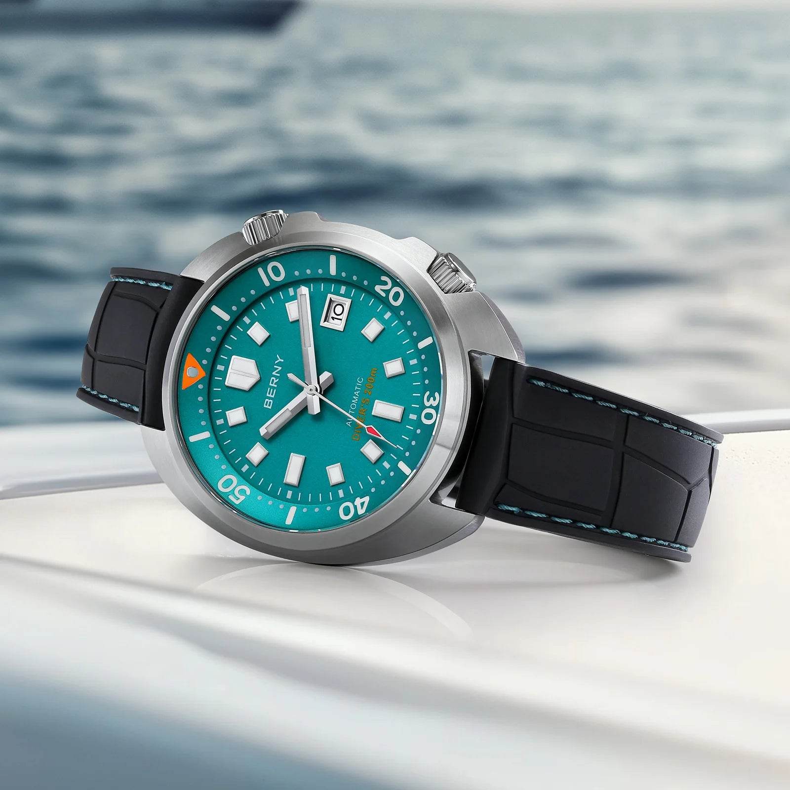 BERNY 20ATM Diver Watch – Fluororubber Strap - SnaggIt