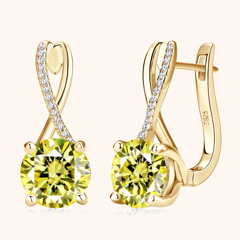 4CT Pink Moissanite Earrings