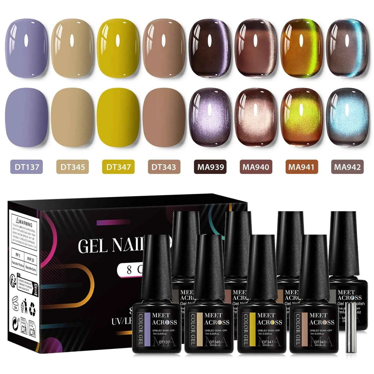 Professional 9 Piece Autumn Magnetic Purple Gel Collection – HEMA & TPO Free Reflective Nail Art System
