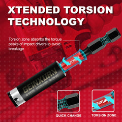 3" Magnetic Screwdriver Bit Holder – S2 Alloy Steel Hex Shank Extension for Impact & Power Drills