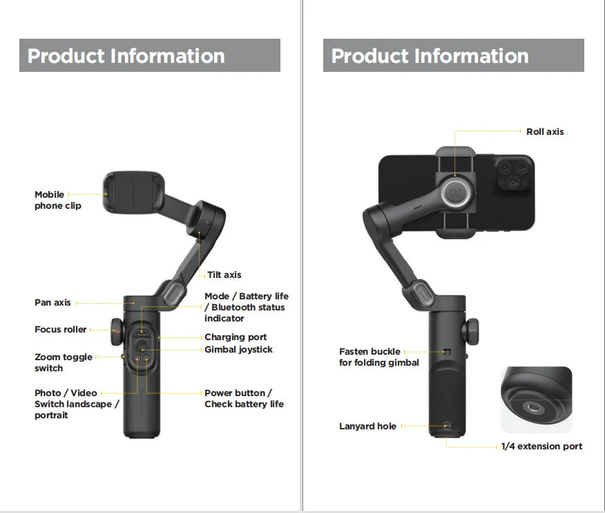 3-Axis Handheld Gimbal Stabilizer SmartXE for Smartphone by Snagg A Phone Holder