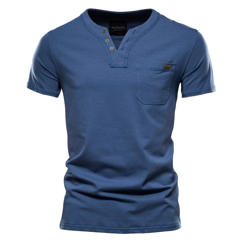 Cotton-Lycra V-Neck Tee | High-Elasticity Summer Essential