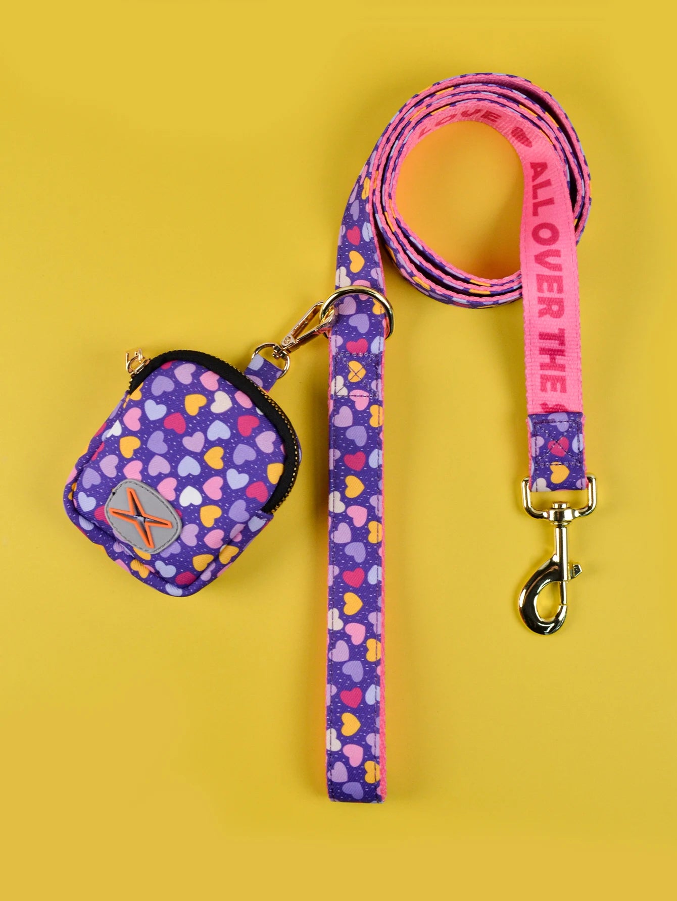 Luxury Double-Sided Print Pet Leash & Poop Bag Holder Set by Snagg A Leash