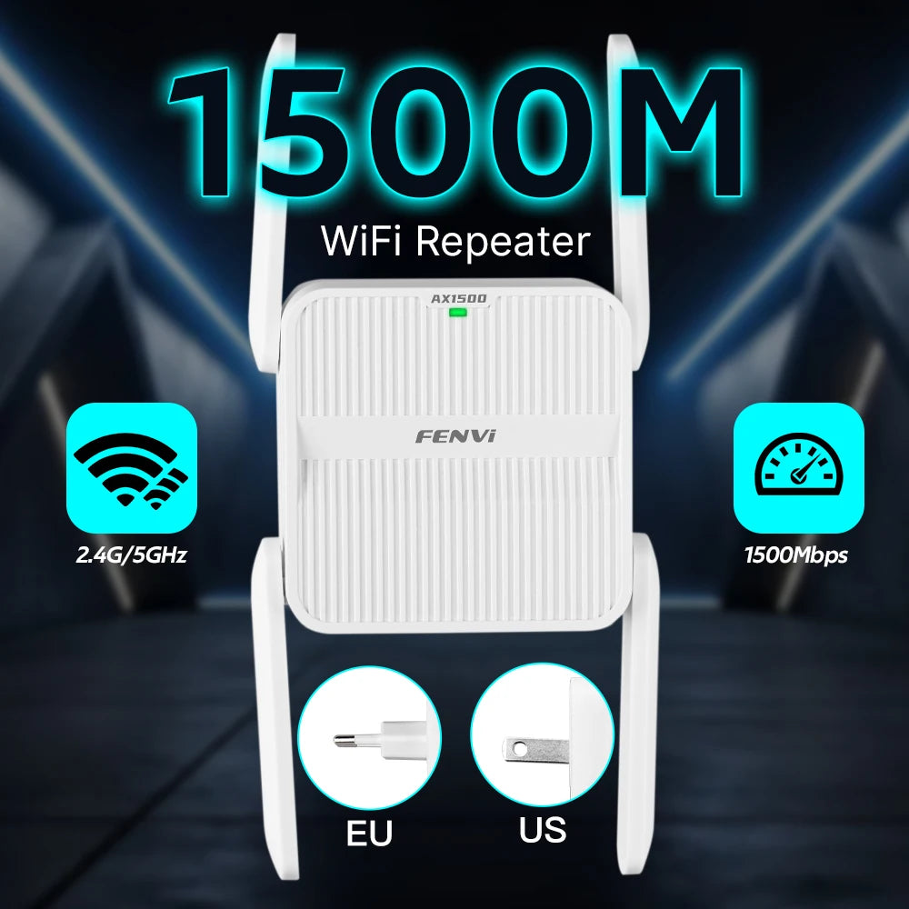 1500Mbps Dual Band WiFi Repeater – 2.4G/5GHz Signal Amplifier by Snagg A WiFi Booster