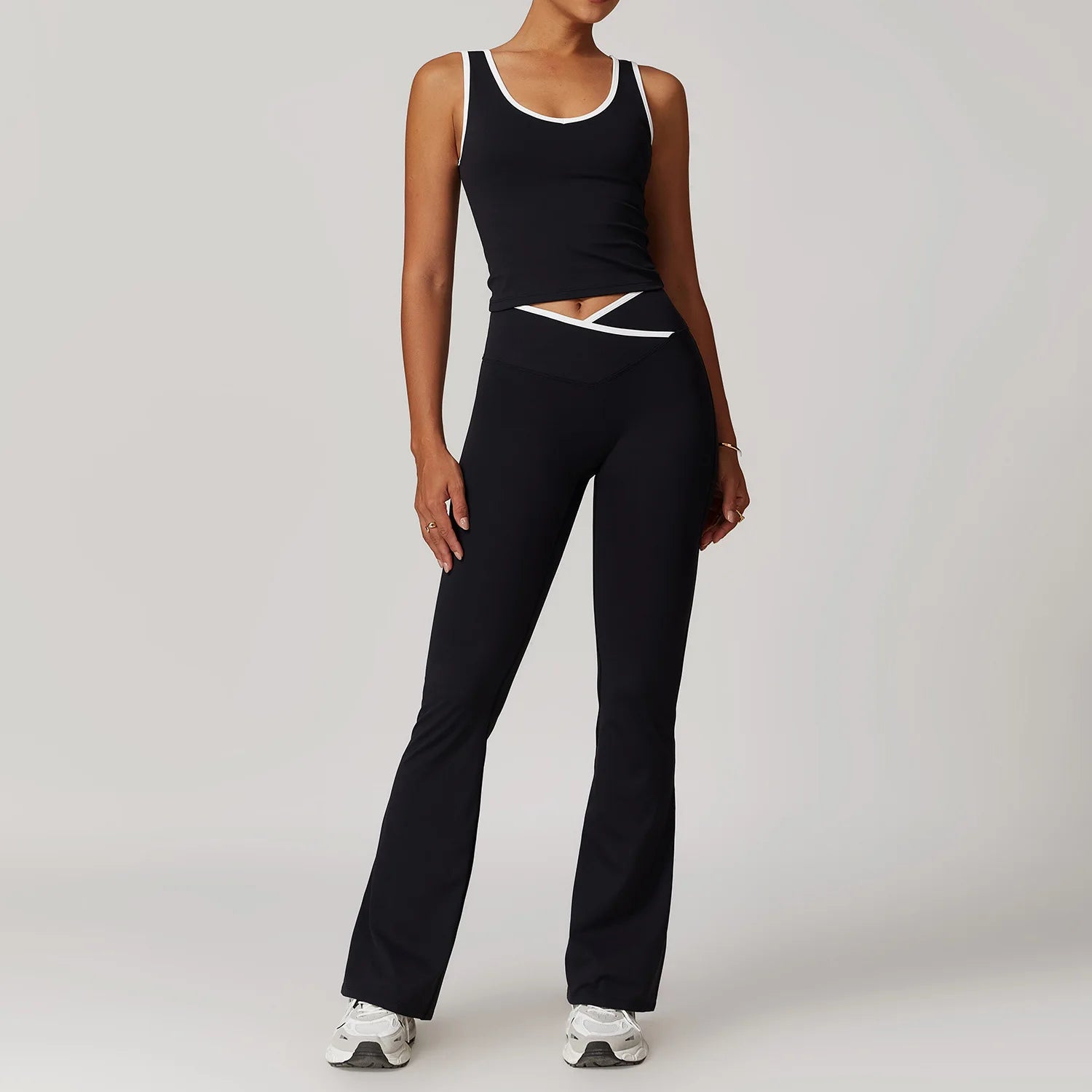 Women's 2-Piece Yoga Workout Set | High Waist Leggings & Sports Bra Gym Tracksuit Athletic Wear