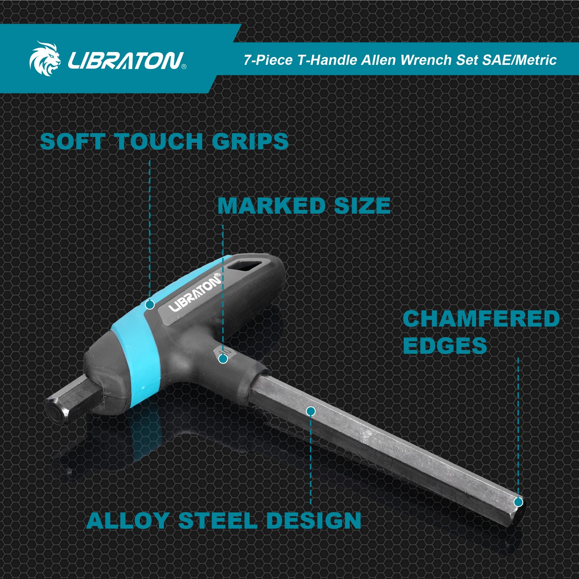 LIBRATON 7-Piece T-Handle Allen Key Set