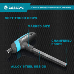 LIBRATON 7-Piece T-Handle Allen Key Set
