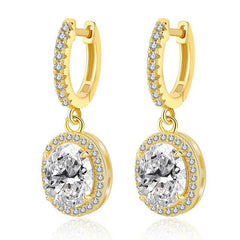 4CT True Pink Oval Moissanite Drop Earrings - SnaggIt