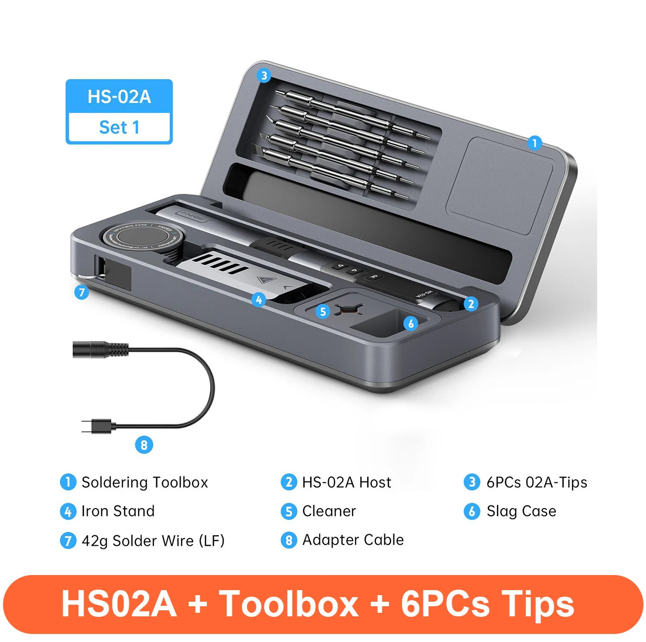 HS-02 100W Smart Soldering Iron Kit with C210 Tip & OLED Display