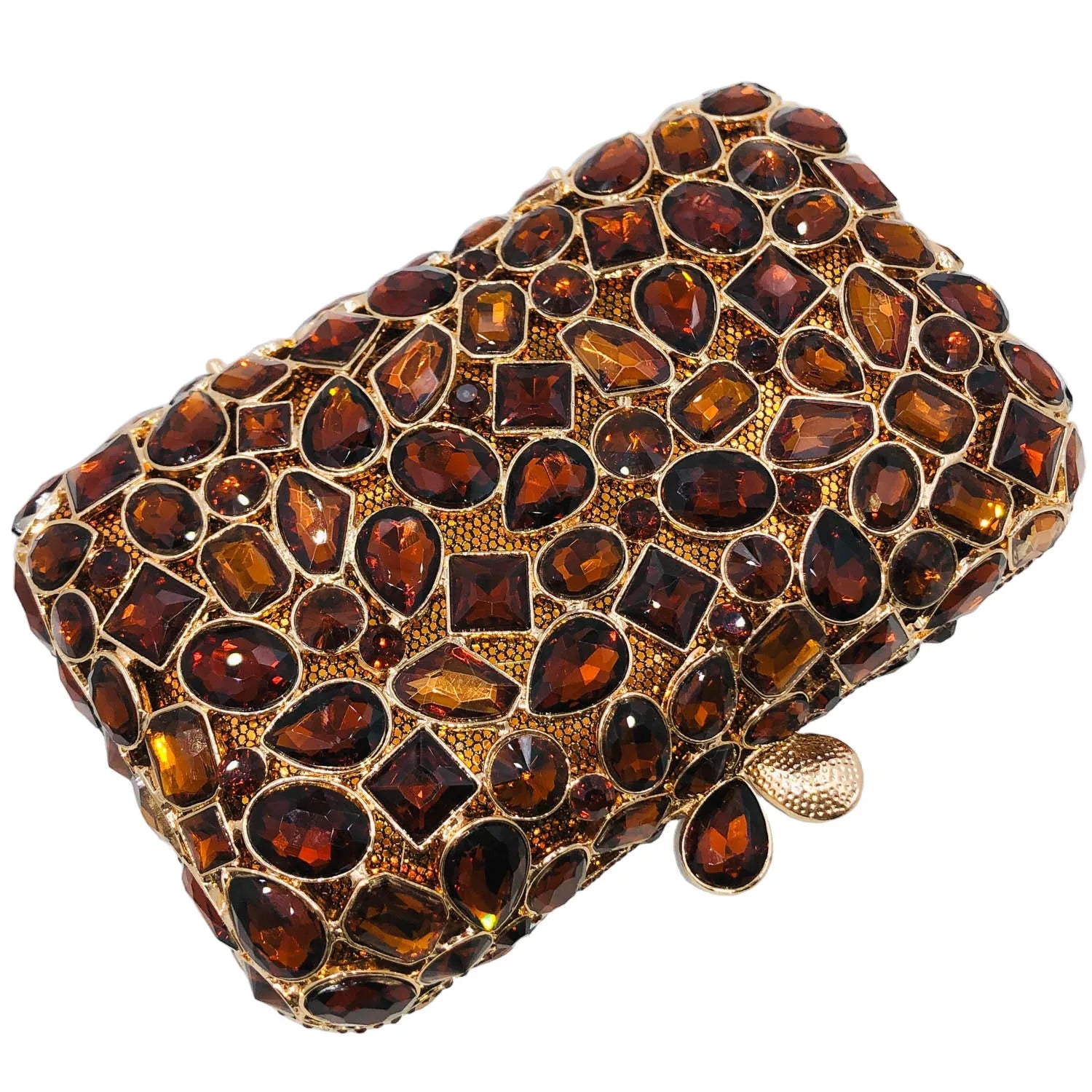 Brown Crystal Evening Clutch