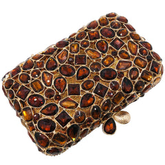 Brown Crystal Evening Clutch