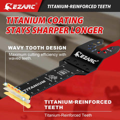 Titanium Oscillating Saw Blades 12pcs | Standard & Extra-Long Multitool Blades for Metal Wood Nails Plastic