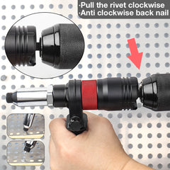 Electric Rivet Nut Tool Adapter – 2.4–6.4mm Thread Heads with Handle & Wrench