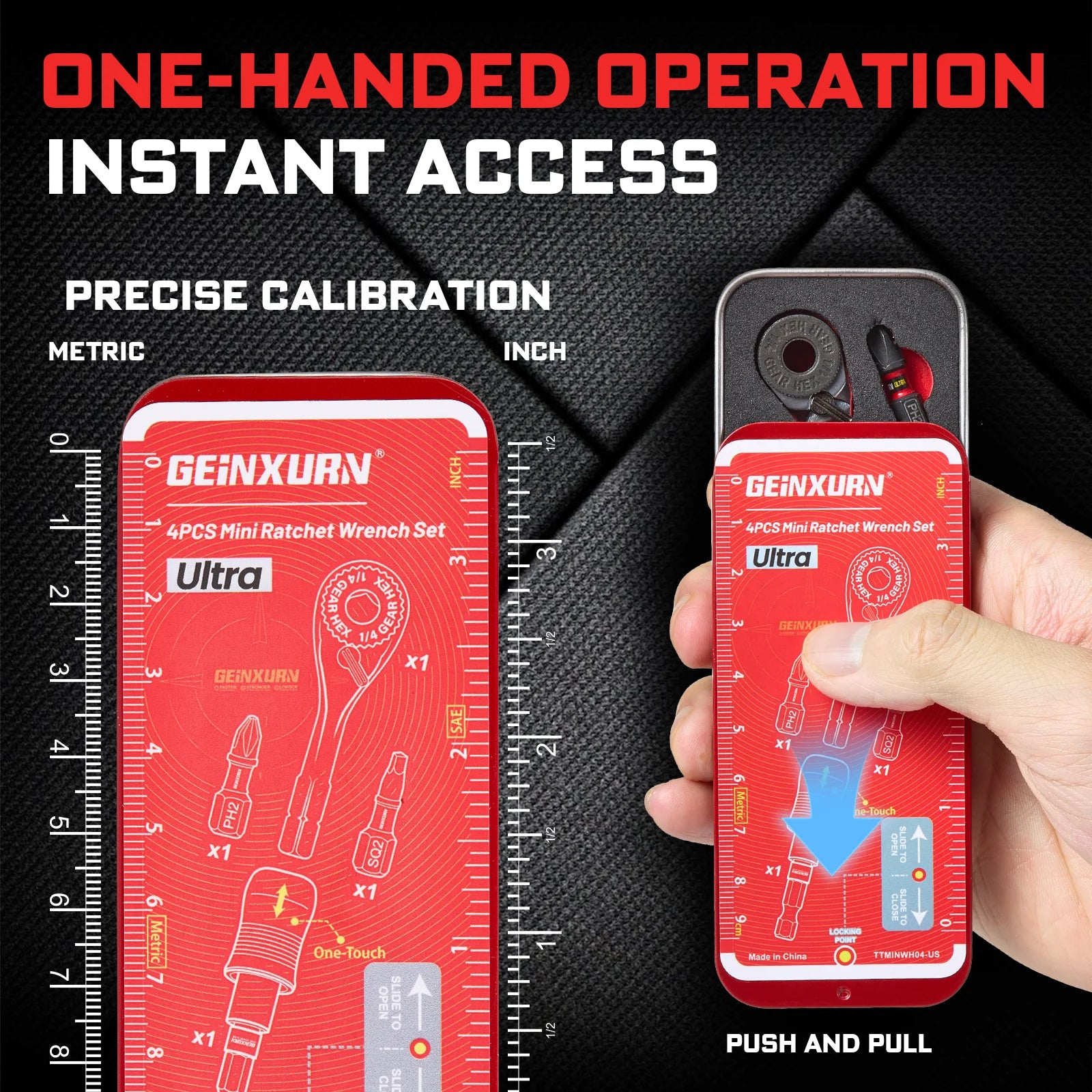 Mini Ratchet Screwdriver Set | S2 Steel Impact Magnetic Bit Holder 1/4" Wrench Push-Pull Case for Repair