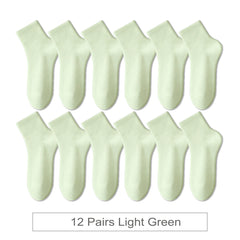 12 Pair Soft Cotton Ankle Colourful Socks Everyday Breathable Set