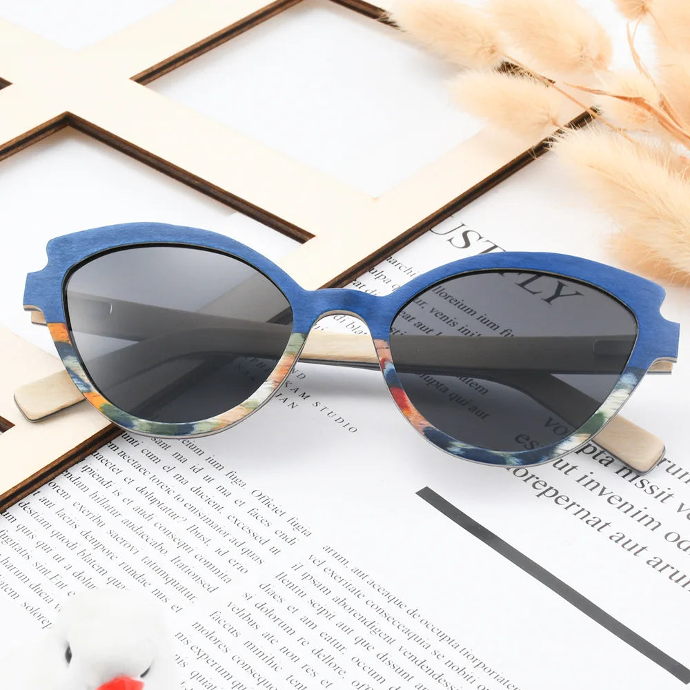 Cat Eye Wood Sunglasses