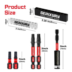 1"/2" Impact Magnetic Torx Screwdriver Bit Set – T20/T25 S2 Alloy Steel with Storage Organizer