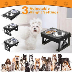 Dog Double Elevated Bowls Stand - SnaggIt
