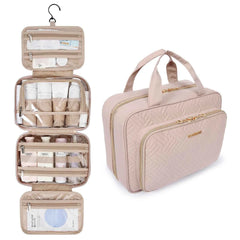 Women's Large Waterproof Cosmetic Bag – Travel Makeup Pouch Organiser with 360° Swivel Hook