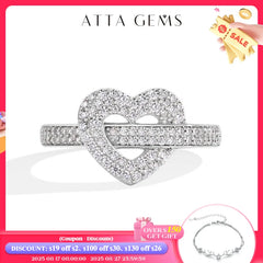 Heart-Shaped Full Moissanite Ring