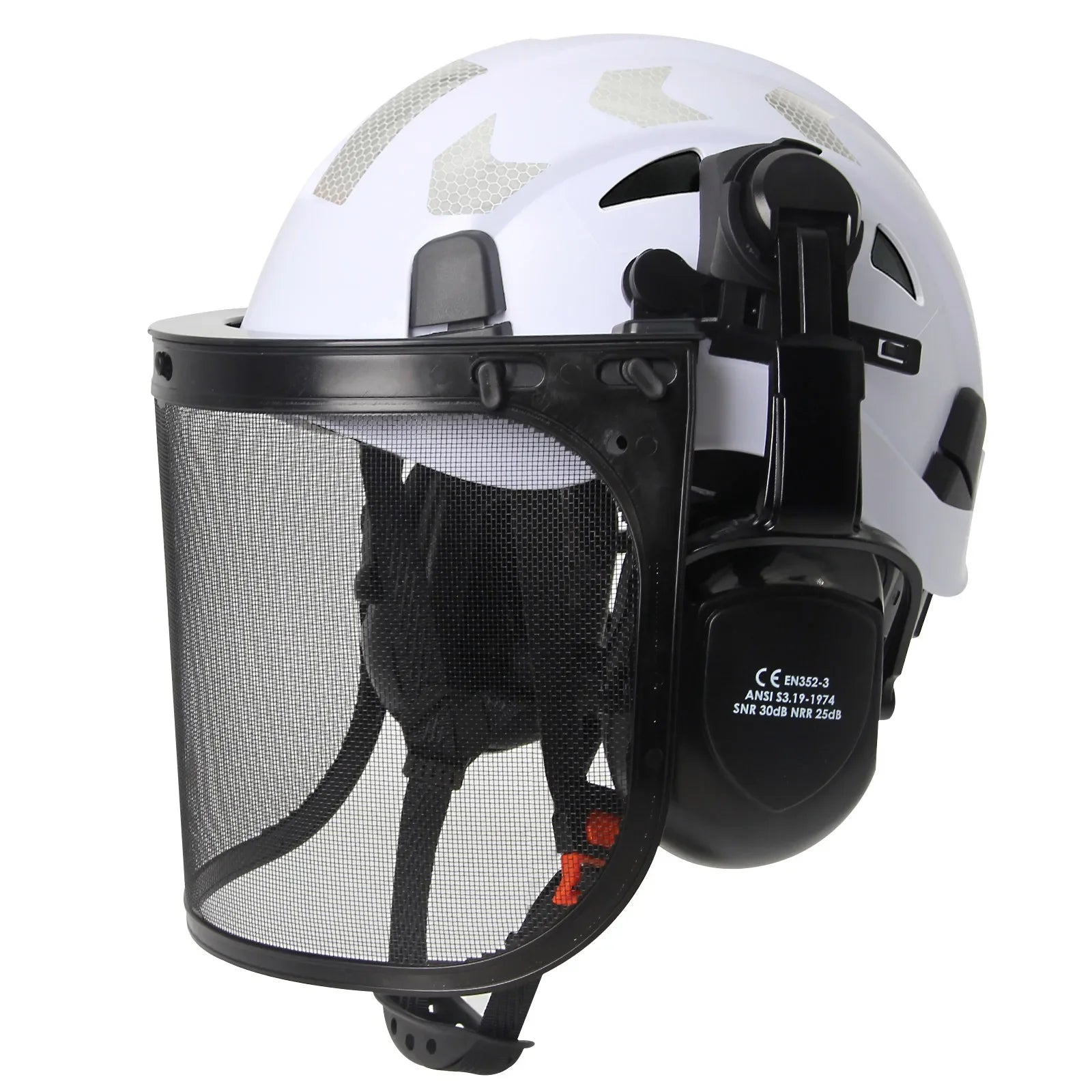 Forestry safety helmet with full face mesh shield and earmuffs – image 13