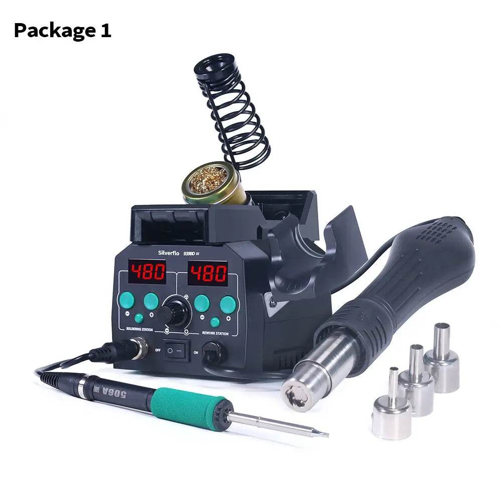 938BD-III 2-in-1 T12 Digital Soldering Station with Hot Air Gun - SnaggIt