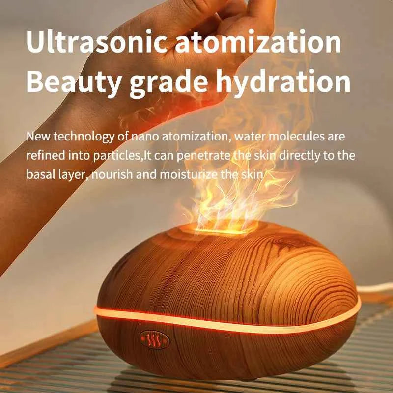 Small  Aroma Humidifier flame Equipped with colorful lighting function