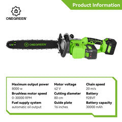 16" Brushless Chainsaw – 8000W