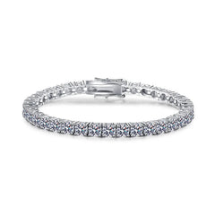 3mm / 4mm / 5mm D-Color Moissanite Tennis Bracelet - Silver / White / 14cm - Bracelets