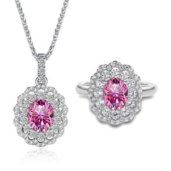 2ct Moissanite Ring & Necklace Set