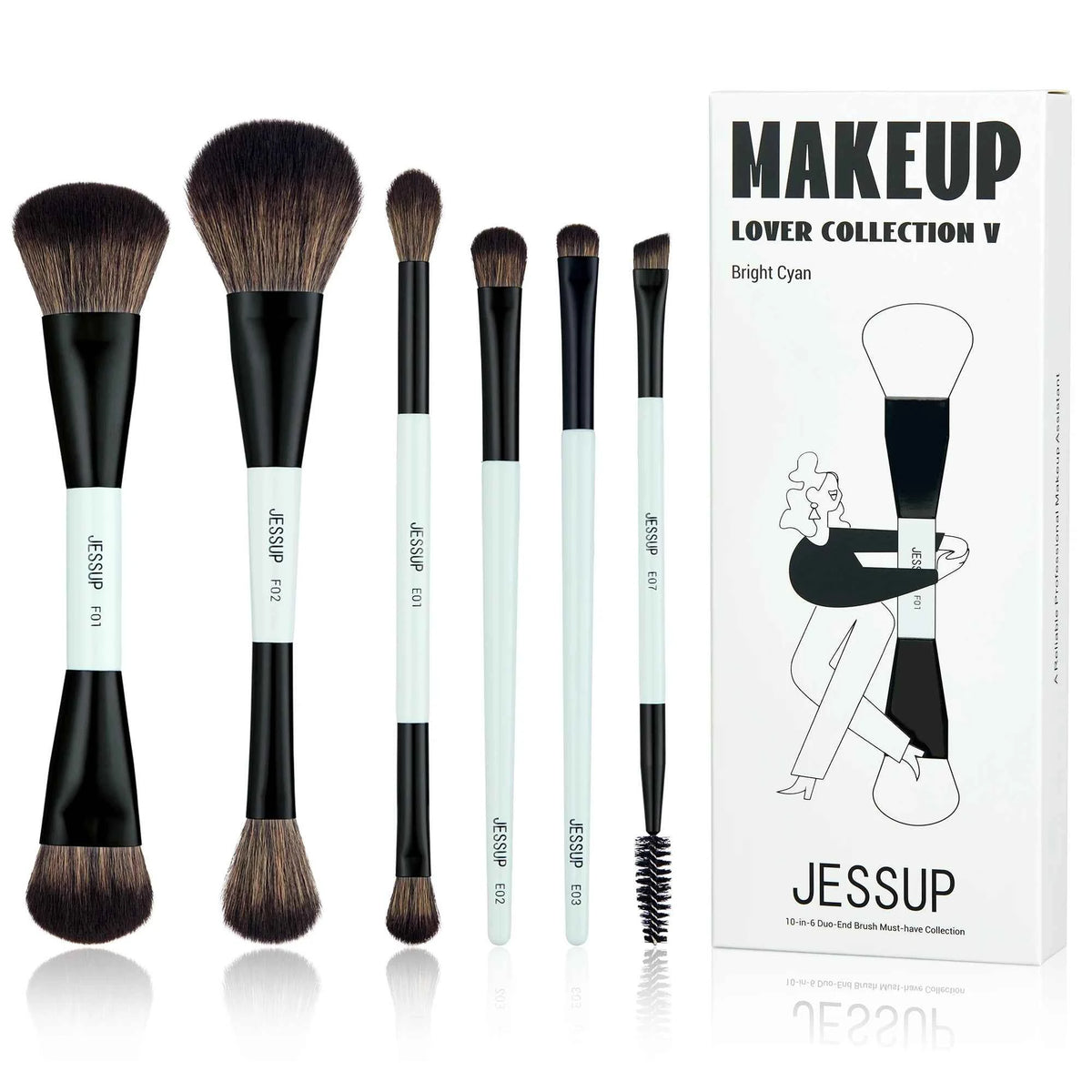 10 Pcs Double Sided Makeup Brush Set