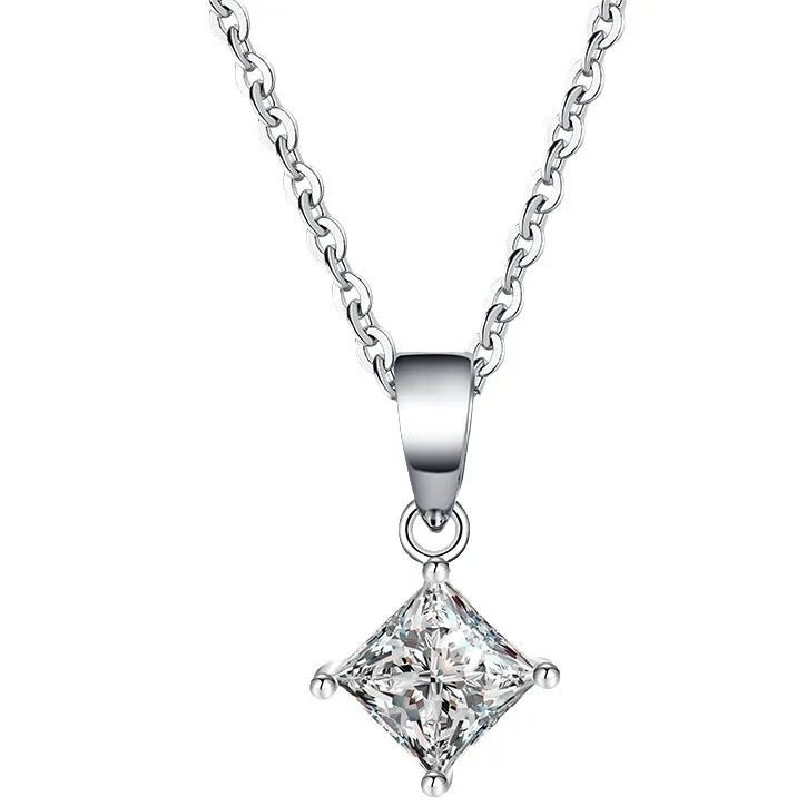 1–2CT Moissanite Pendant Necklace