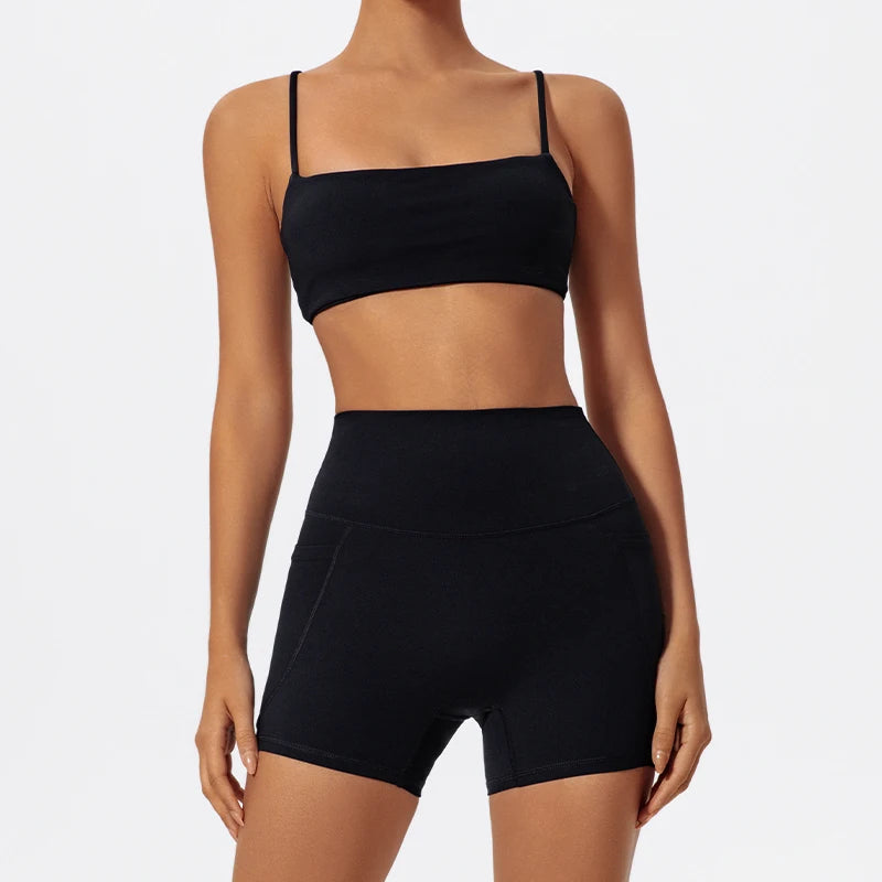 Women's Long Sleeve Workout Suit | Quick-Dry Gym Bra & Short Tracksuit Running Yoga Clothes Set