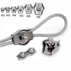 Waterproof Stainless Steel Wire Rope Clips M2–M6 | Single/Double Grip Cable Clamps Chuck Lock 1–5pcs