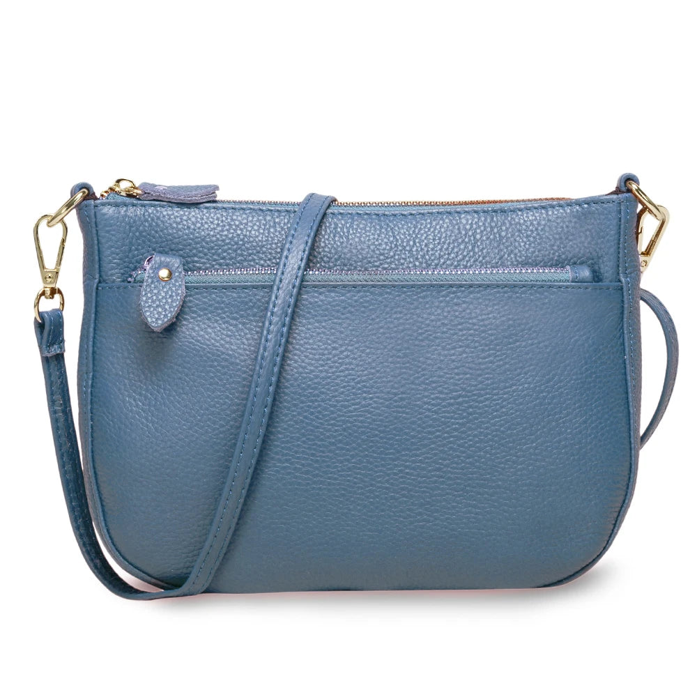 100% Genuine Leather Small Flap Crossbody Bag – Simple Women's Shoulder Purse & Messenger Wallet