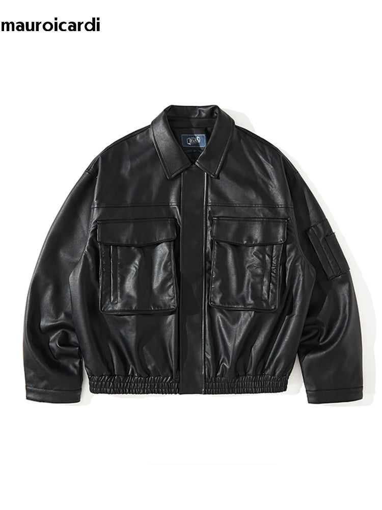 Vintage Black & Brown PU Leather Moto Jacket by Snagg A Jacket