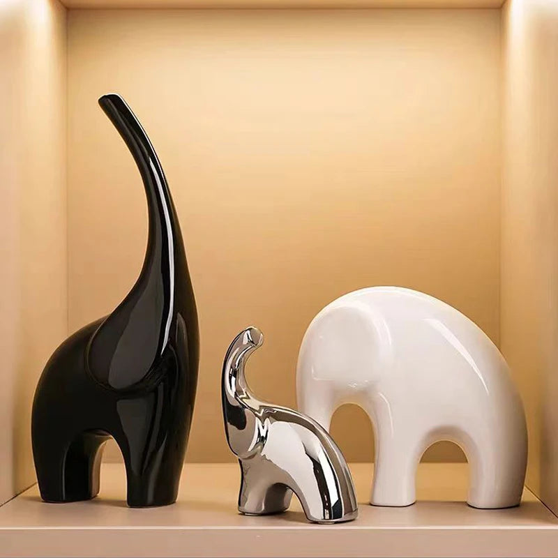 Family of Three Elephant Figurines by Snagg A Sculpture