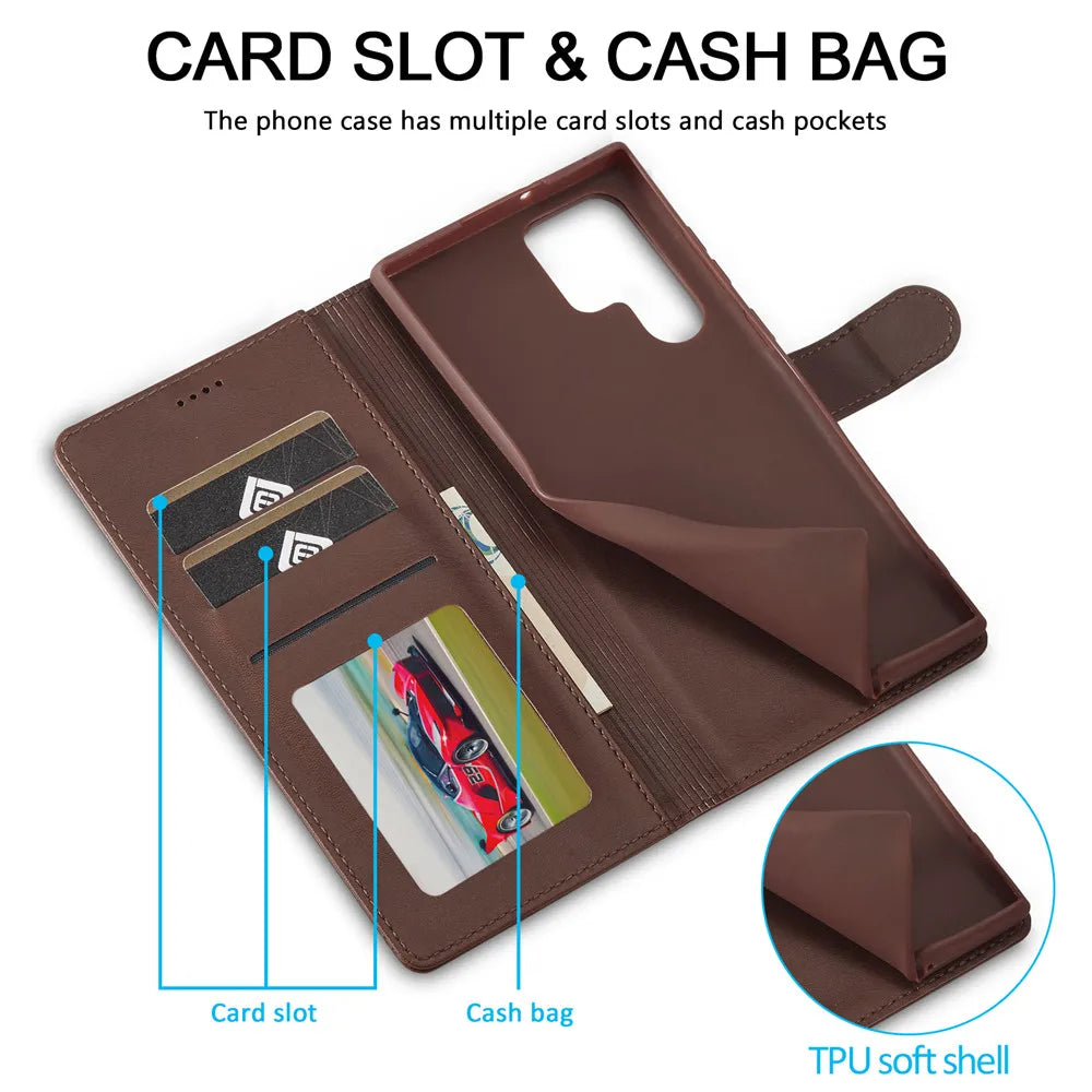 Leather Wallet Flip Case For Galaxy S24 Series by Snagg A Phone Case