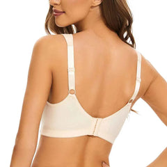 Plus Size Wire-Free Cotton Bra | Floral Lace Full Coverage Everyday Soft Comfort