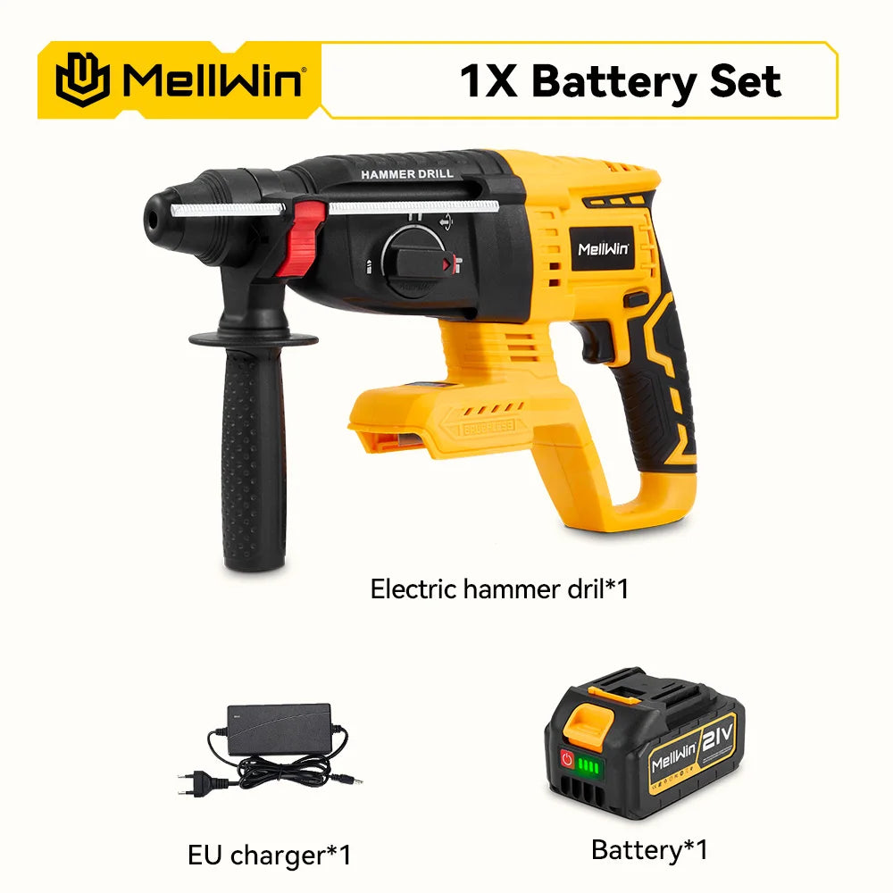 MELLWIN 26mm 1680W Brushless Rotary Hammer Drill