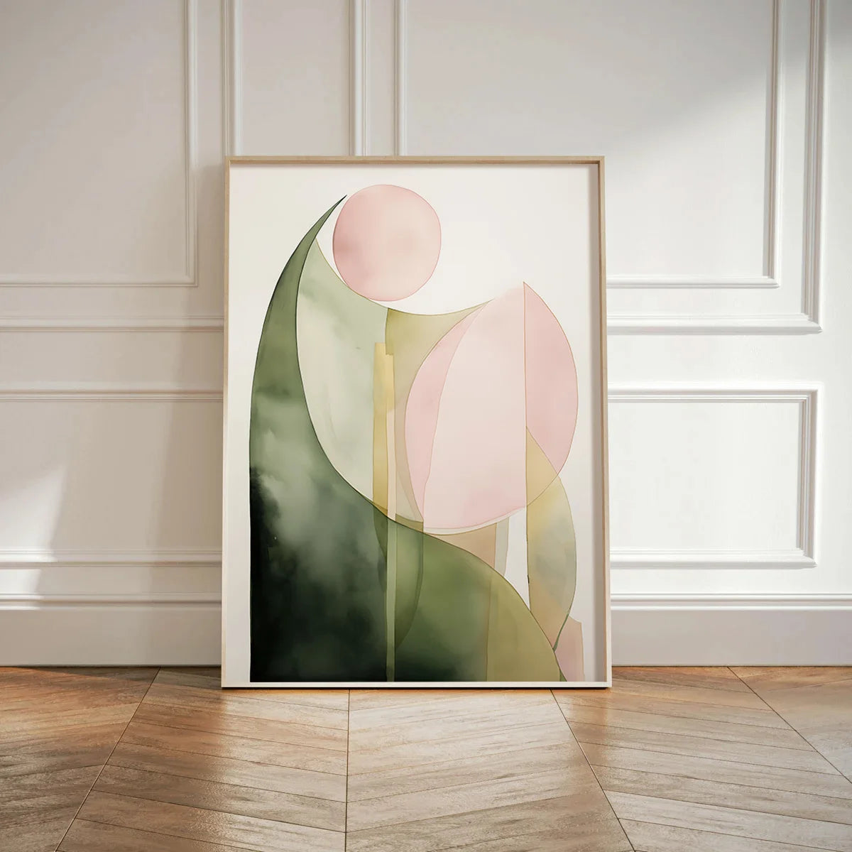 3 Pcs Green & Pink Abstract Plant Wall Art by Snagg A Print
