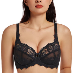 Plus Size Minimizer Bra | Full Coverage Lace Underwire Unlined