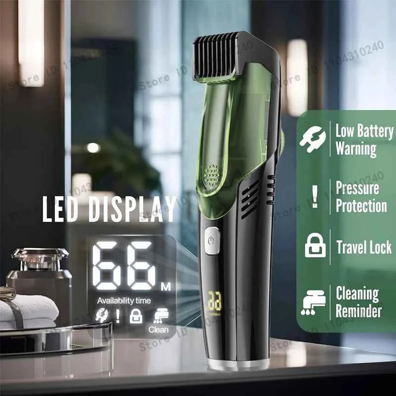 Professional Vacuum Beard Trimmer – 20 Length Precision Grooming System with Integrated Hair Collection