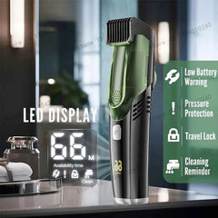 Professional Vacuum Beard Trimmer – 20 Length Precision Grooming System with Integrated Hair Collection