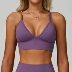 Women's Shockproof Sports Bra | Breathable Push-Up Adjustable Strap Yoga Gym Workout Crop Top