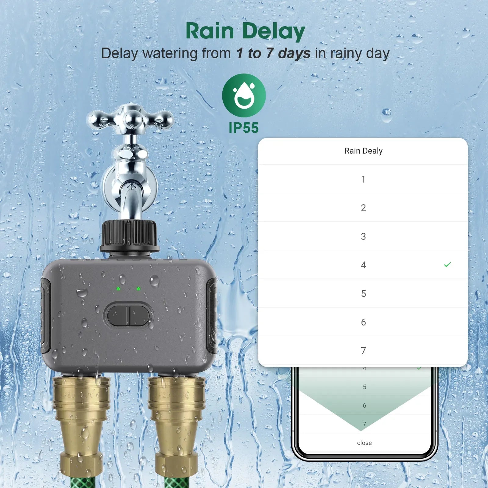 Smart Dual-Outlet Garden Water Timer